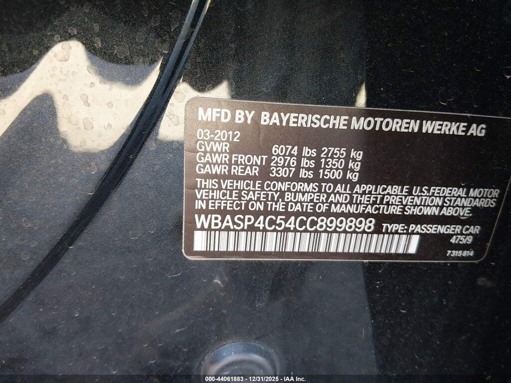 WBASP4C54CC899898 2012 BMW 550I GRAN TURISMO photo no. 9