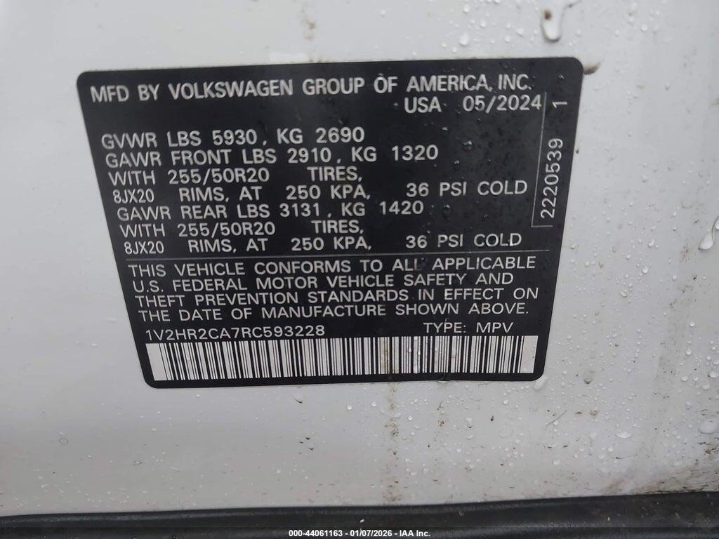 1V2HR2CA7RC593228 2024 VOLKSWAGEN ATLAS photo no. 9