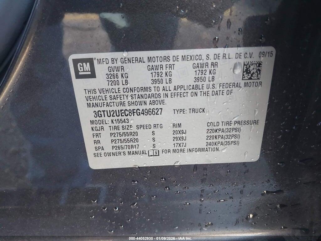 3GTU2UEC8FG496627 2015 GMC SIERRA 1500 photo no. 9