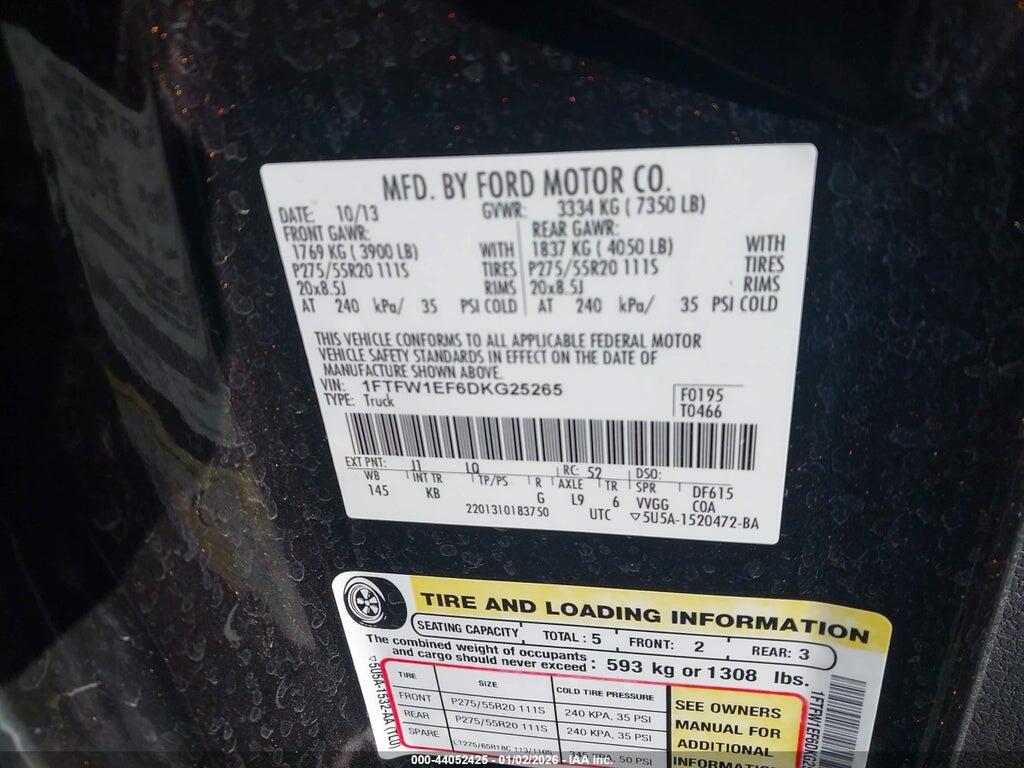1FTFW1EF6DKG25265 2013 FORD F-150 photo no. 9