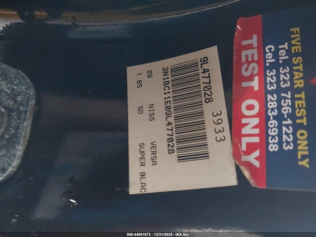 3N1BC11E09L477028 2009 NISSAN VERSA photo no. 9