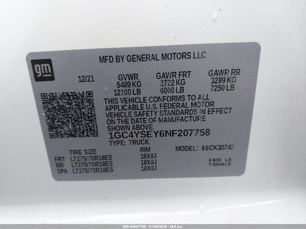 1GC4YSEY6NF207758 2022 CHEVROLET SILVERADO 3500HD photo no. 8