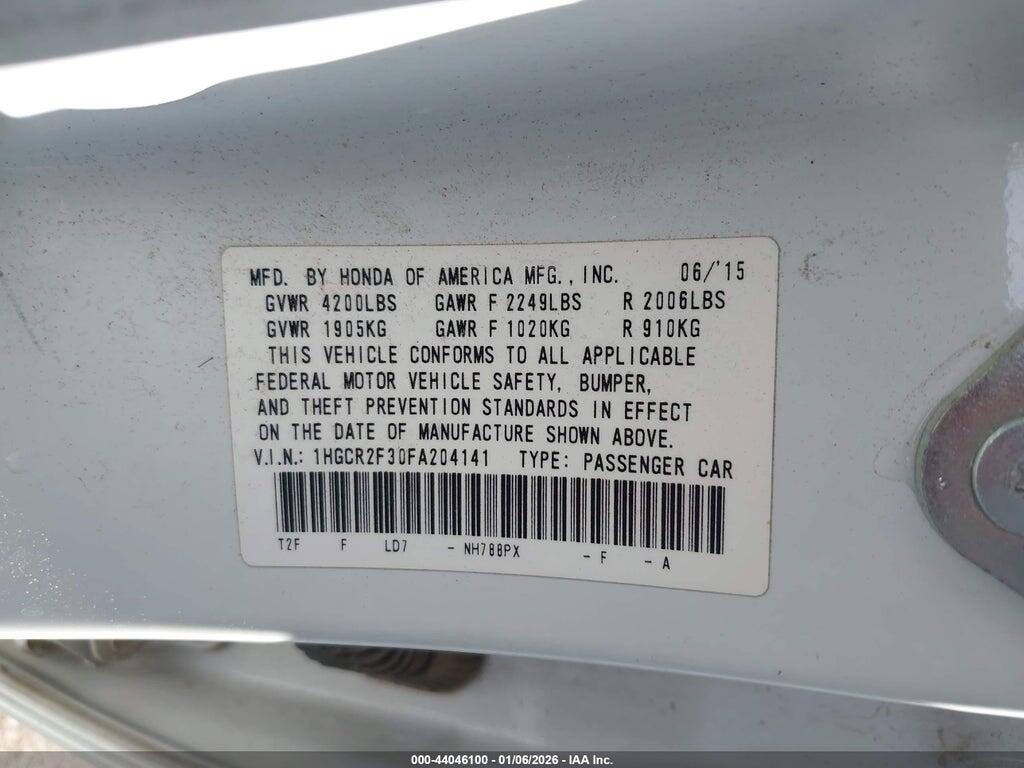 1HGCR2F30FA204141 2015 HONDA ACCORD photo no. 9