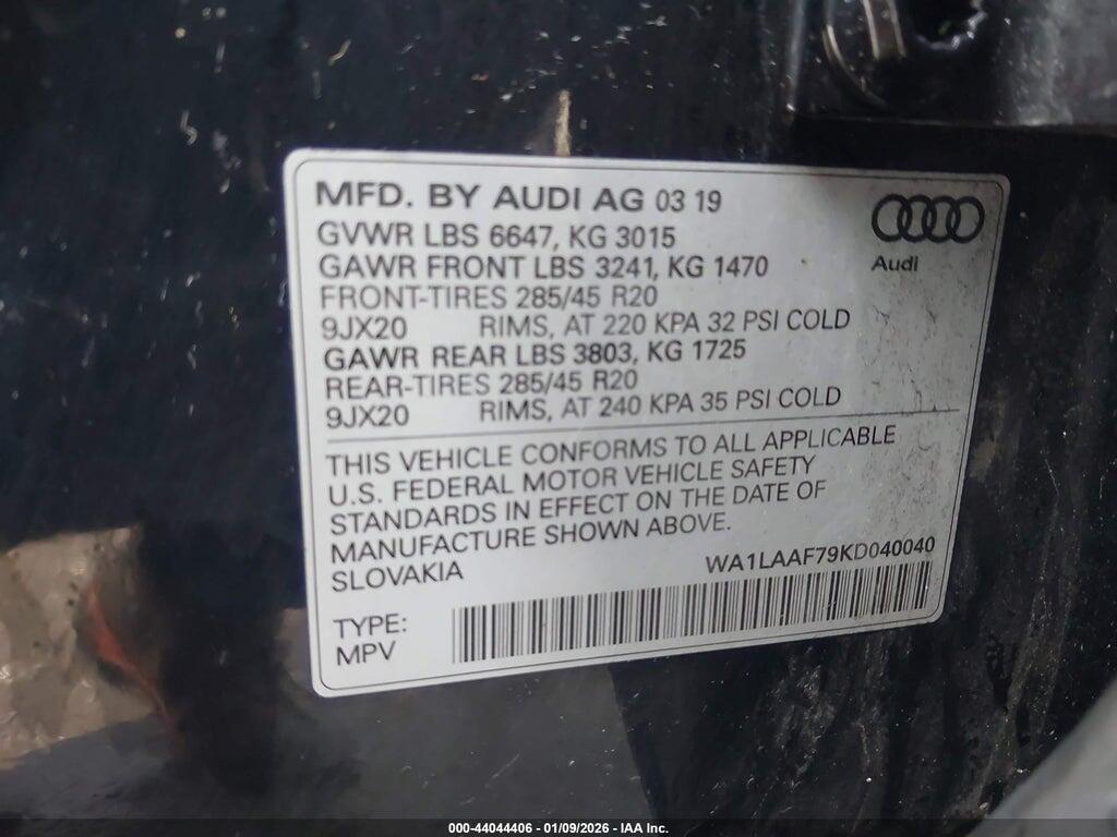 WA1LAAF79KD040040 2019 AUDI Q7 photo no. 9