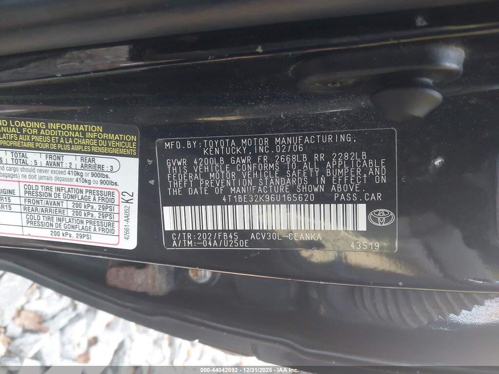 4T1BE32K96U165620 2006 TOYOTA CAMRY photo no. 9