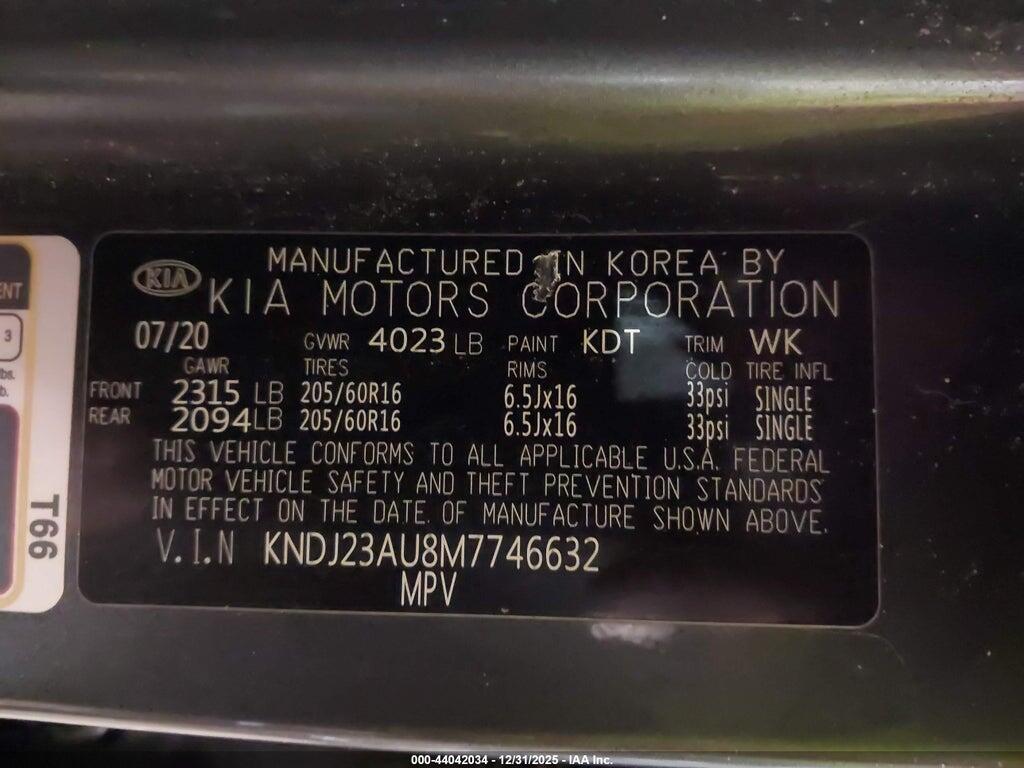 KNDJ23AU8M7746632 2021 KIA SOUL photo no. 9