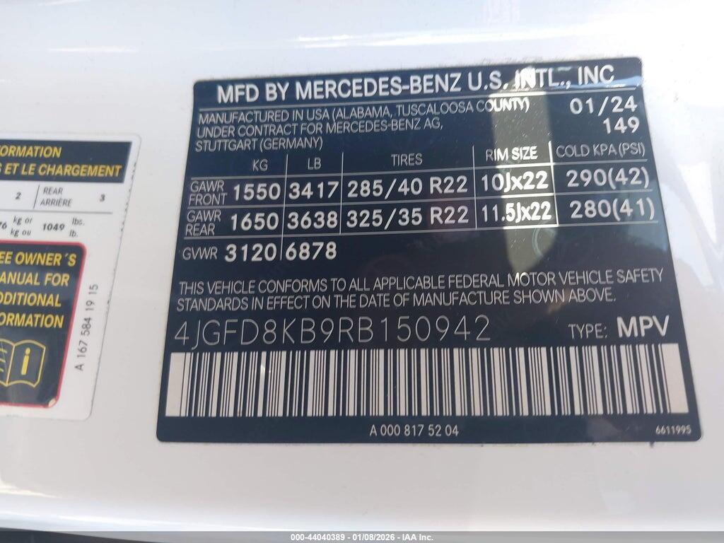 4JGFD8KB9RB150942 2024 MERCEDES-BENZ AMG GLE 63 COUPE photo no. 9