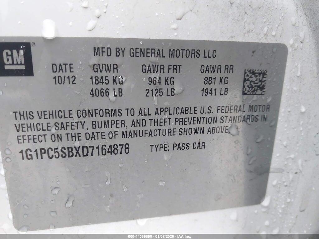 1G1PC5SBXD7164878 2013 CHEVROLET CRUZE photo no. 9