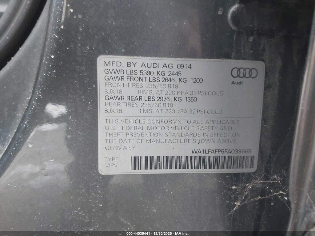 WA1LFAFP5FA038665 2015 AUDI Q5 photo no. 9