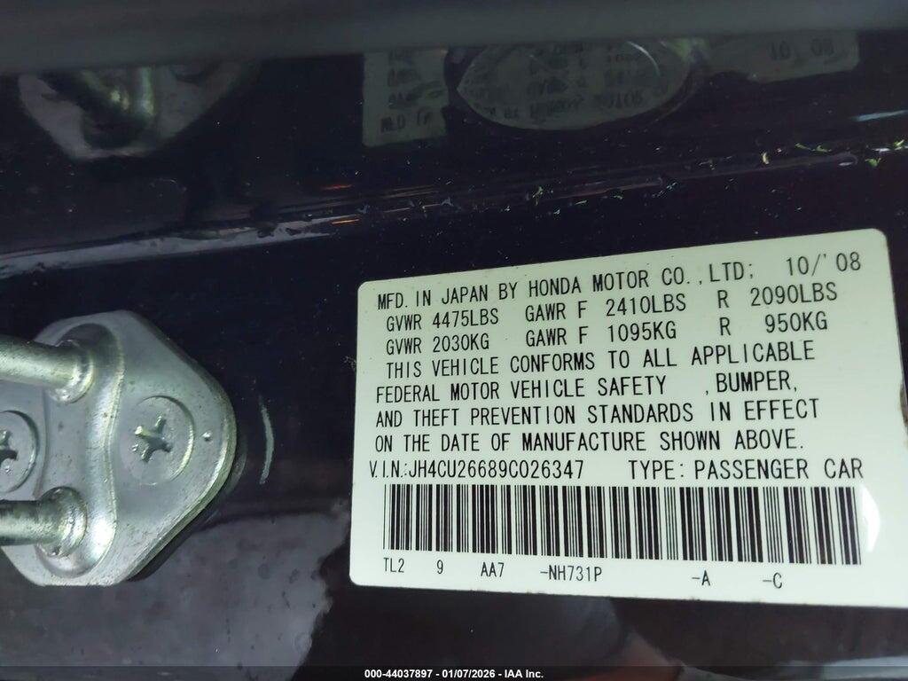 JH4CU26689C026347 2009 ACURA TSX photo no. 9