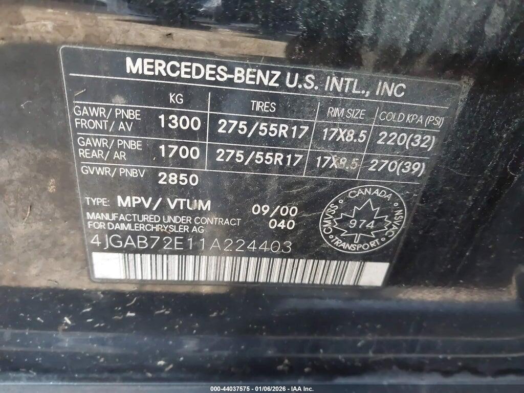 4JGAB72E11A224403 2001 MERCEDES-BENZ ML 430 photo no. 9