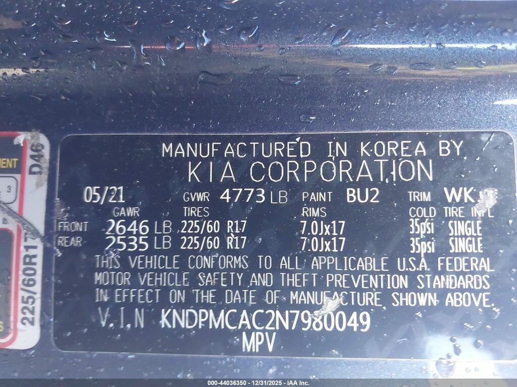 KNDPMCAC2N7980049 2022 KIA SPORTAGE photo no. 9