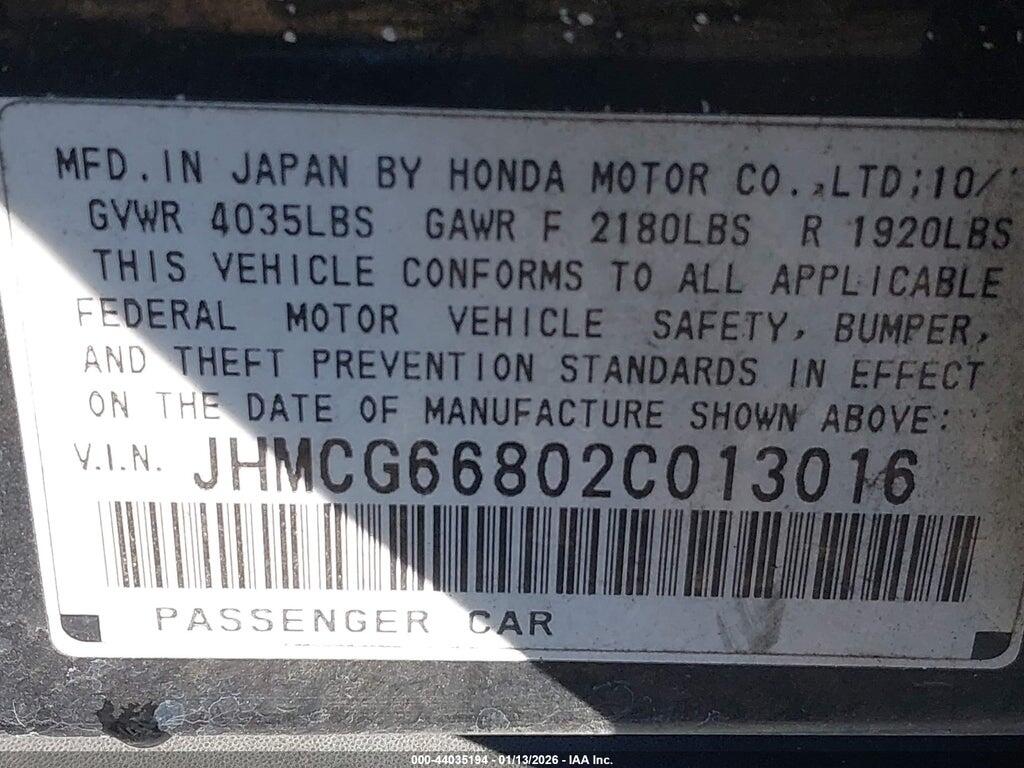 JHMCG66802C013016 2002 HONDA ACCORD photo no. 9