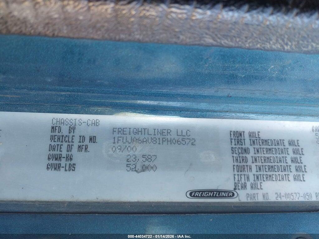1FUJA6AV81PH06572 2001 FREIGHTLINER COLUMBIA photo no. 8