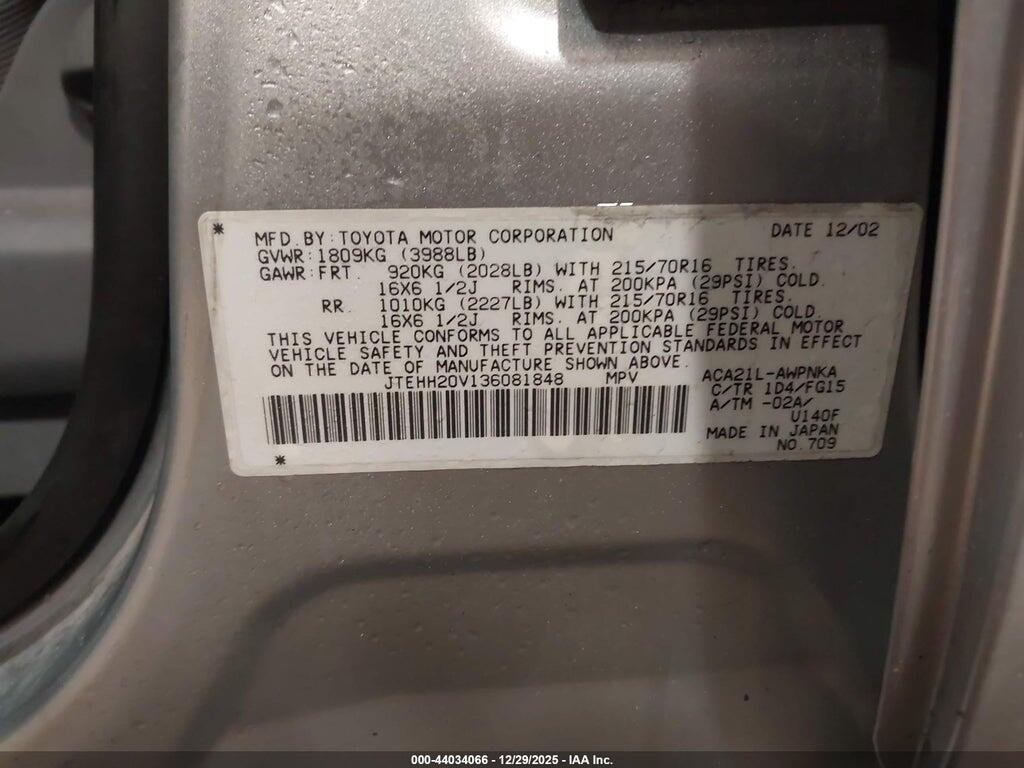 JTEHH20V136081848 2003 TOYOTA RAV4 photo no. 9