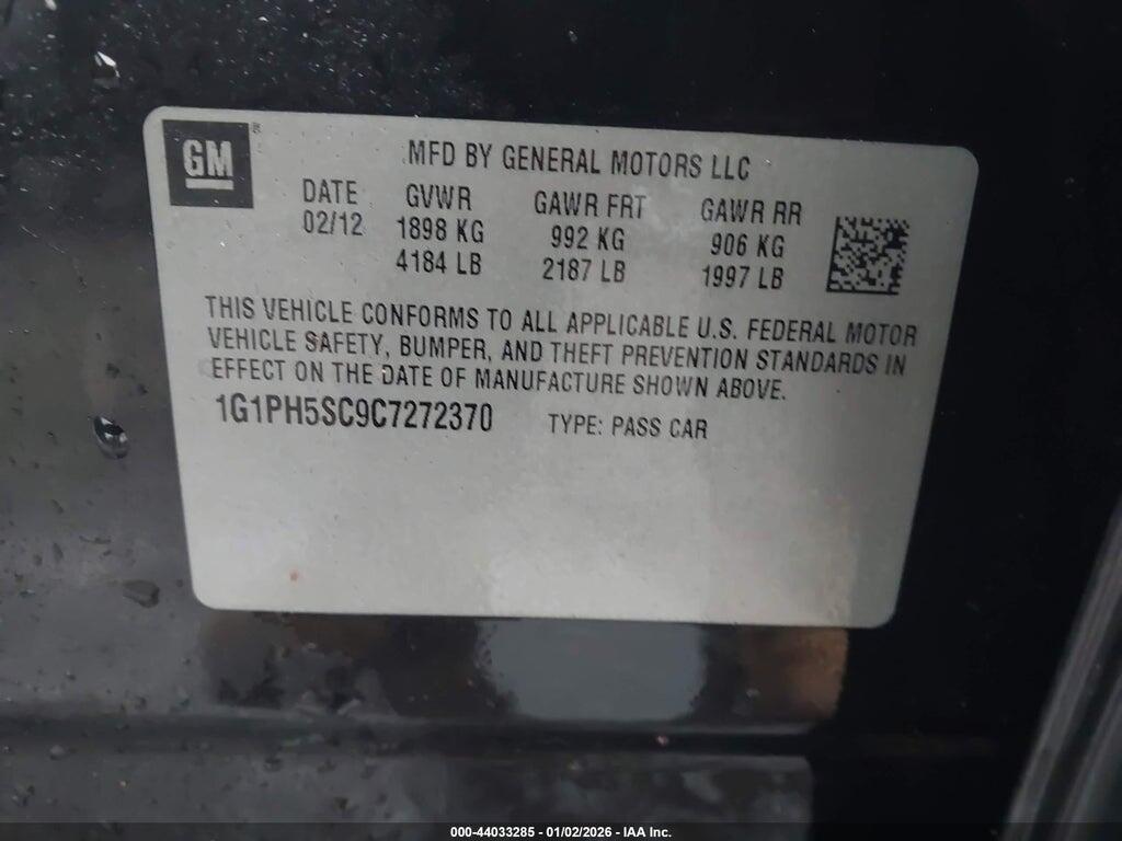 1G1PH5SC9C7272370 2012 CHEVROLET CRUZE photo no. 9