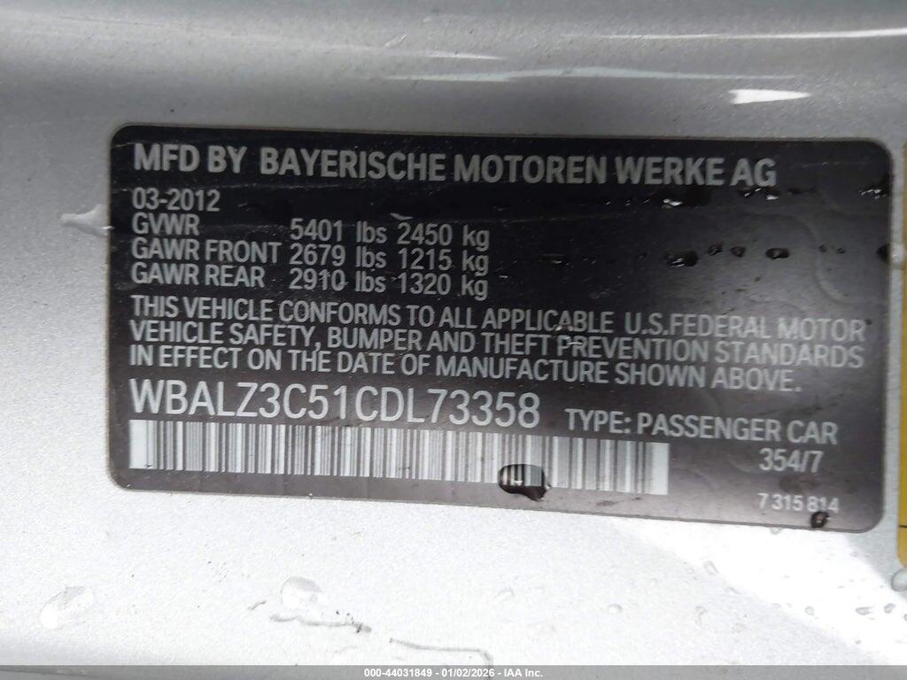 WBALZ3C51CDL73358 2012 BMW 650I photo no. 9
