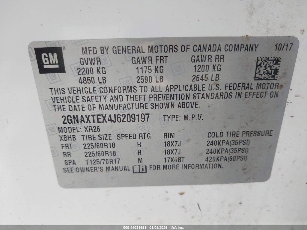 2GNAXTEX4J6209197 2018 CHEVROLET EQUINOX photo no. 9