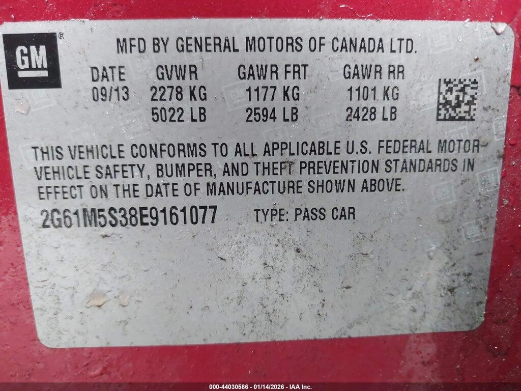 2G61M5S38E9161077 2014 CADILLAC XTS photo no. 9