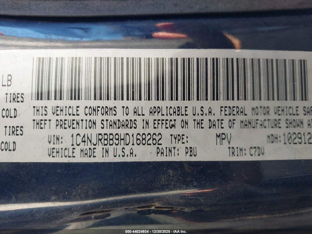 1C4NJRBB9HD168262 2017 JEEP PATRIOT photo no. 9