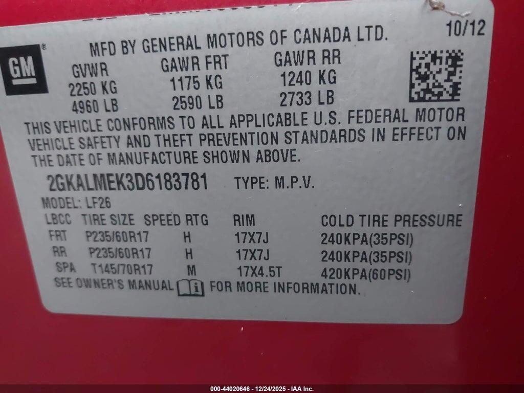 2GKALMEK3D6183781 2013 GMC TERRAIN photo no. 9