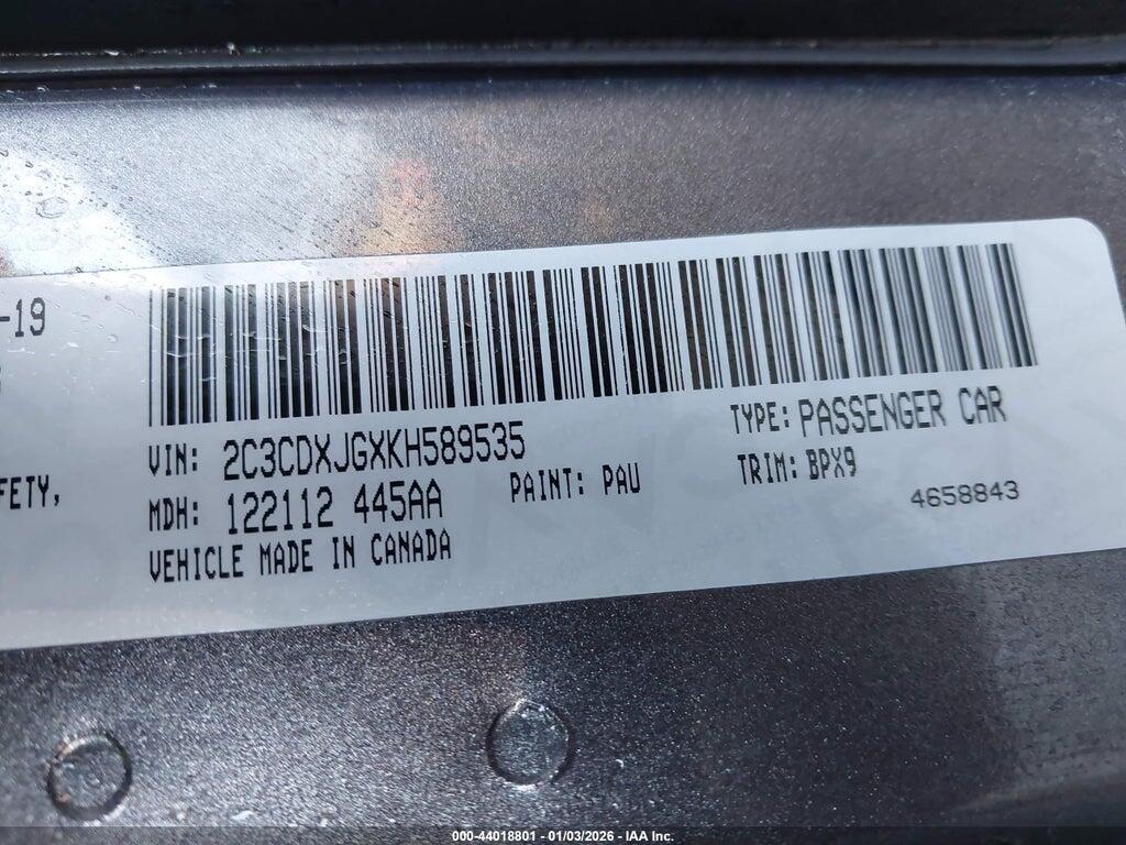 2C3CDXJGXKH589535 2019 DODGE CHARGER photo no. 9