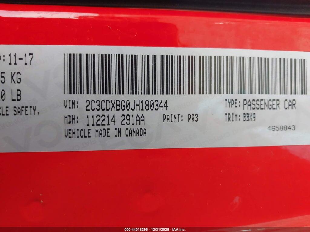 2C3CDXBG0JH180344 2018 DODGE CHARGER photo no. 9