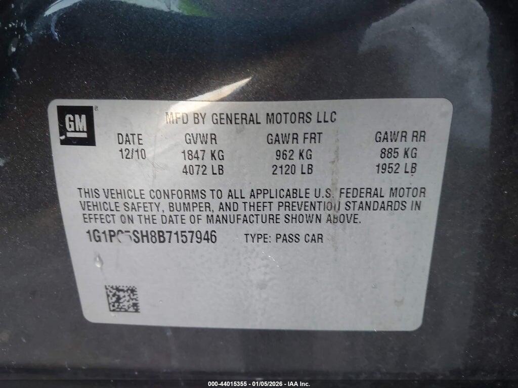 1G1PC5SH8B7157946 2011 CHEVROLET CRUZE photo no. 9