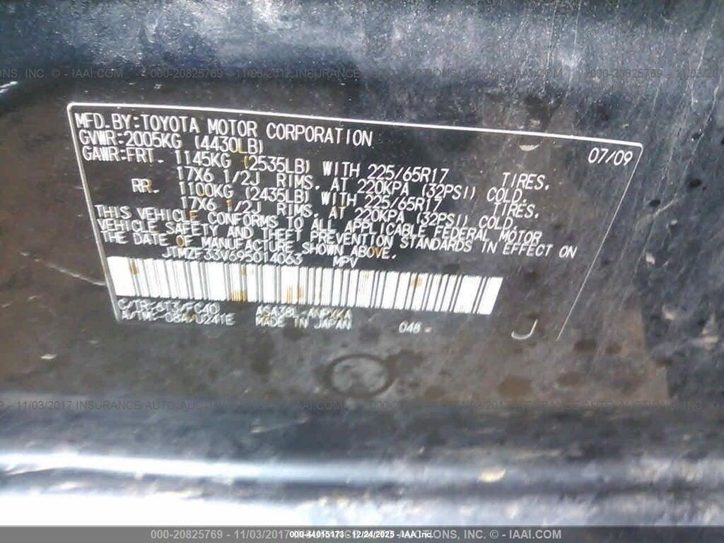 JTMZF33V695014063 2009 TOYOTA RAV4 photo no. 9