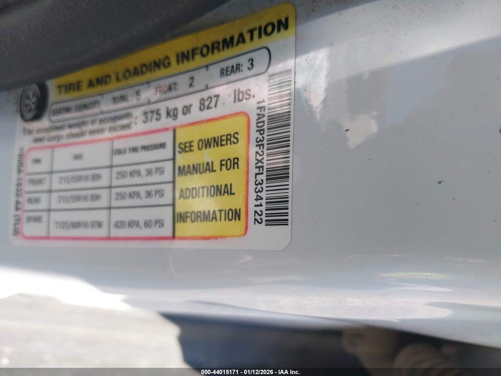 1FADP3F2XFL334122 2015 FORD FOCUS photo no. 9
