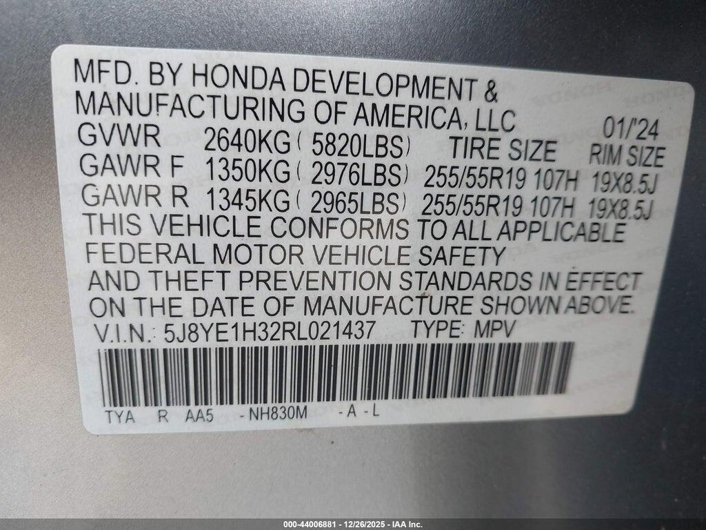 5J8YE1H32RL021437 2024 ACURA MDX photo no. 9