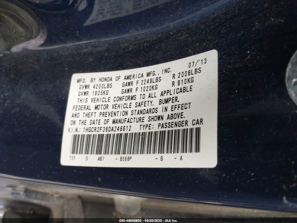 1HGCR2F36DA248612 2013 HONDA ACCORD photo no. 9