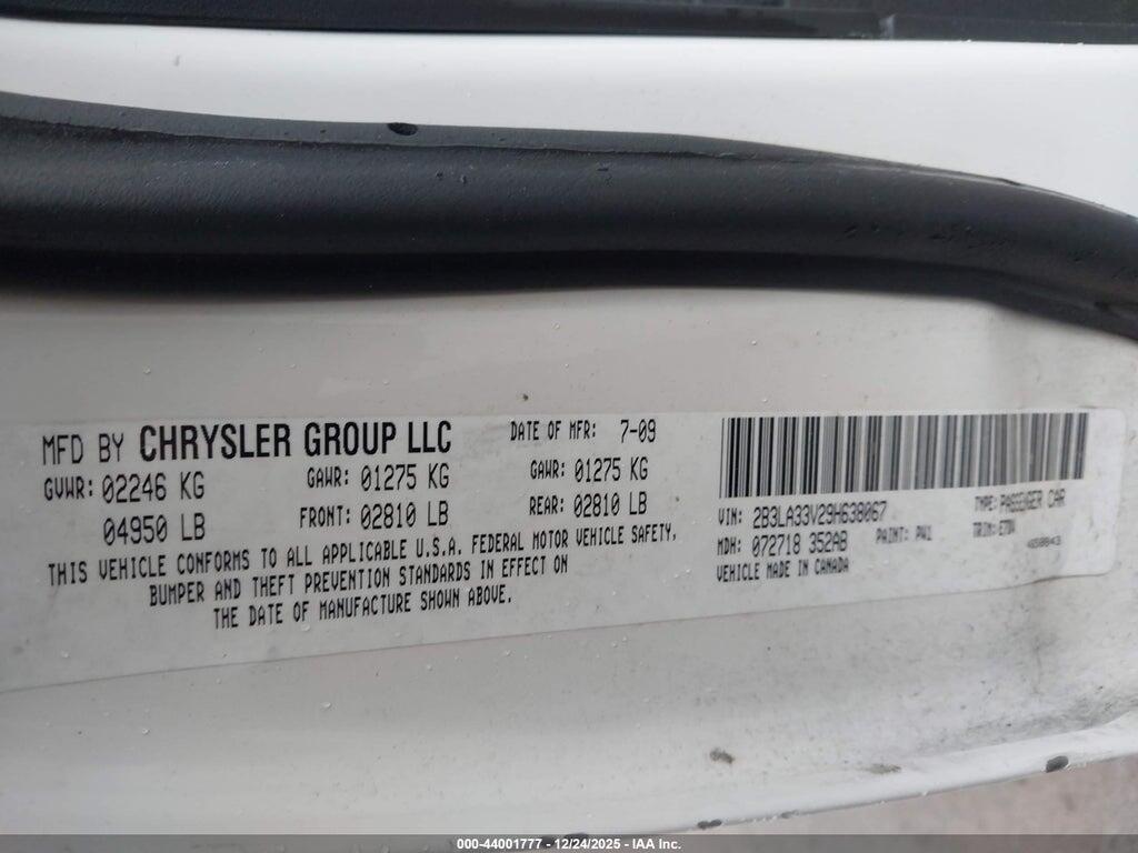 2B3LA33V29H638067 2009 DODGE CHARGER photo no. 9