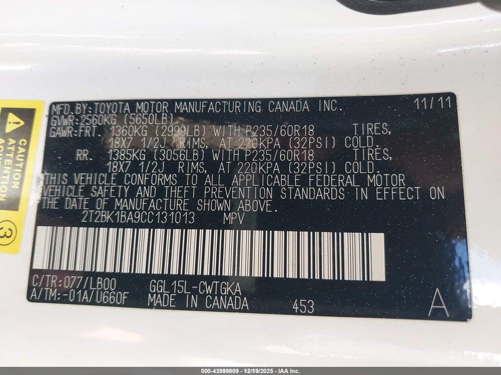 2T2BK1BA9CC131013 2012 LEXUS RX 350 photo no. 9