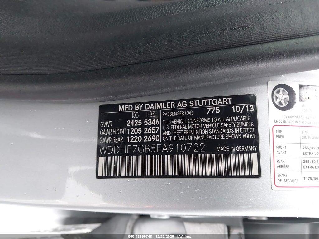 WDDHF7GB5EA910722 2014 MERCEDES-BENZ E 63 AMG photo no. 9