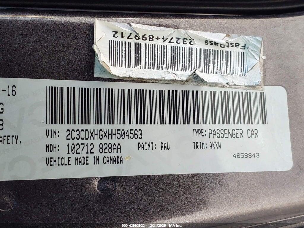 2C3CDXHGXHH504563 2017 DODGE CHARGER photo no. 9