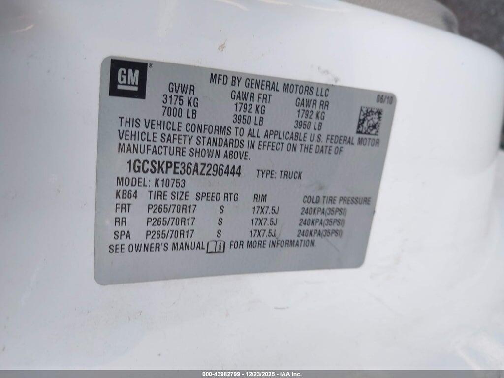 1GCSKPE36AZ296444 2010 CHEVROLET SILVERADO 1500 photo no. 9