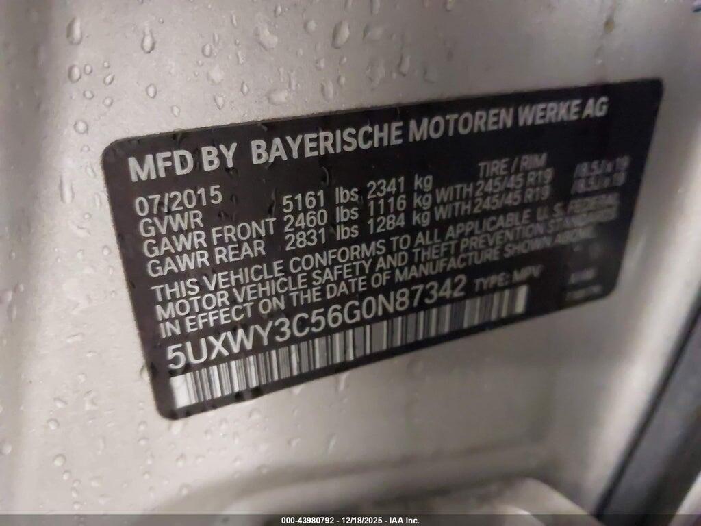 5UXWY3C56G0N87342 2016 BMW X3 photo no. 9