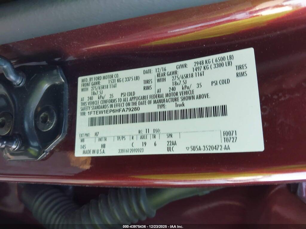 1FTEW1EP6HFA79280 2017 FORD F-150 photo no. 9