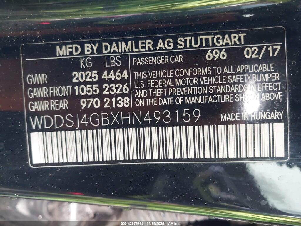 WDDSJ4GBXHN493159 2017 MERCEDES-BENZ CLA 250 photo no. 9