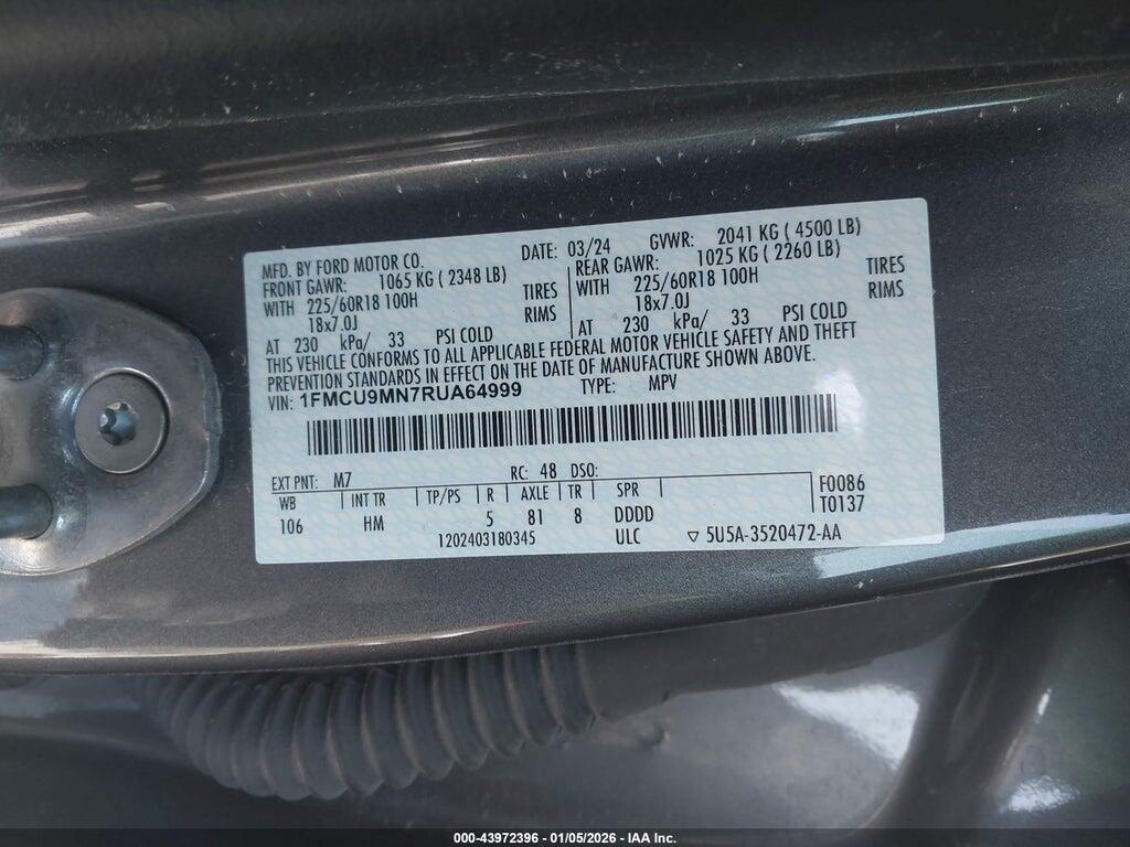 1FMCU9MN7RUA64999 2024 FORD ESCAPE photo no. 9
