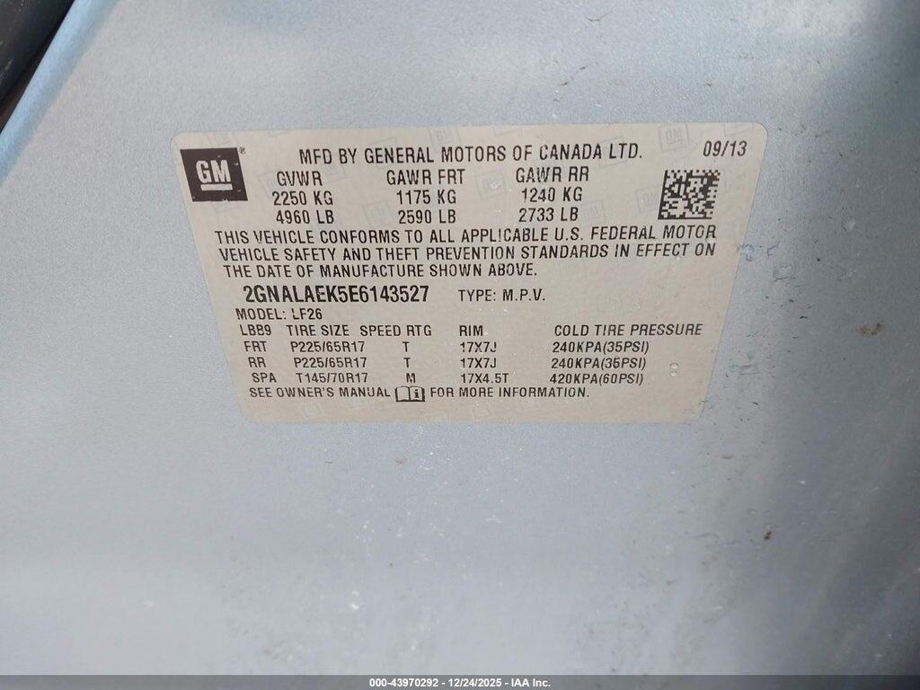 2GNALAEK5E6143527 2014 CHEVROLET EQUINOX photo no. 9