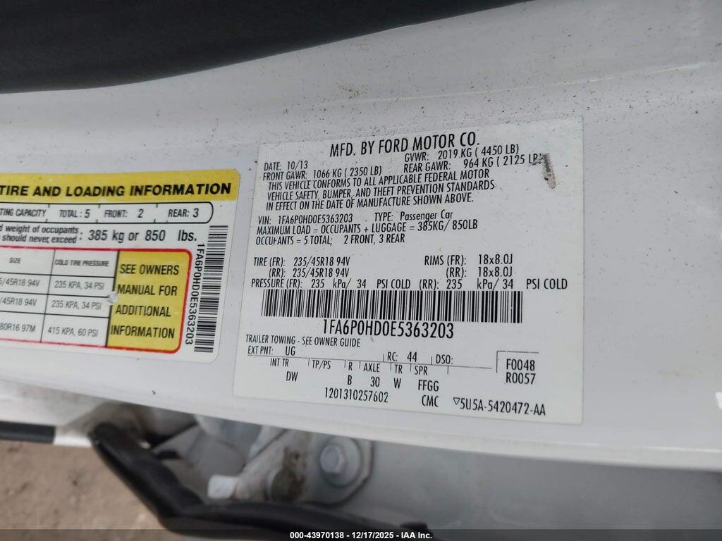 1FA6P0HD0E5363203 2014 FORD FUSION photo no. 9