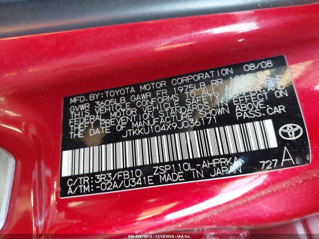 JTKKU104X9J036171 2009 SCION XD photo no. 9