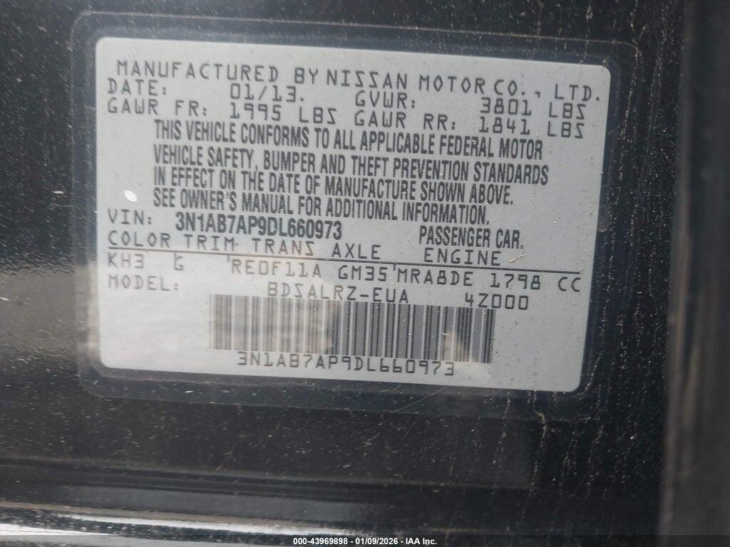 3N1AB7AP9DL660973 2013 NISSAN SENTRA photo no. 9