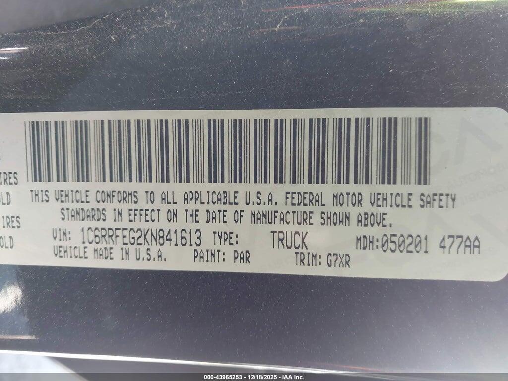 1C6RRFEG2KN841613 2019 RAM 1500 photo no. 9