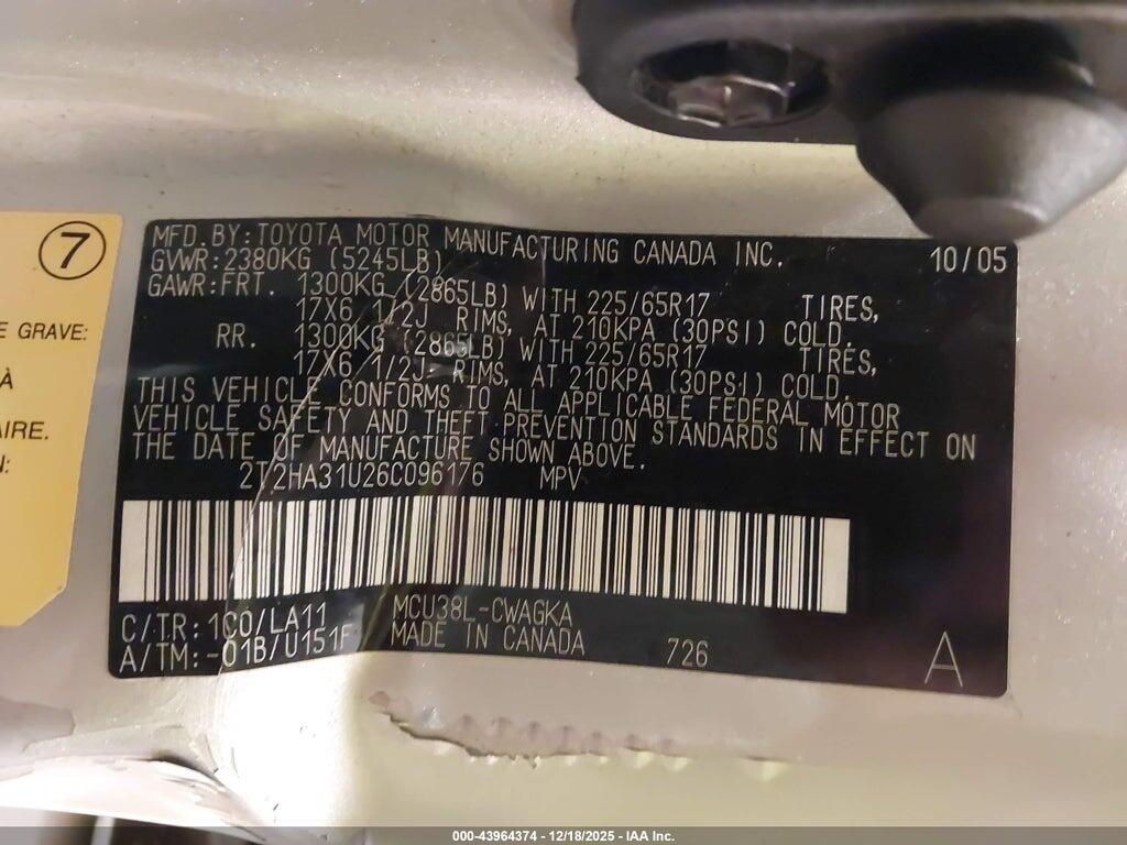 2T2HA31U26C096176 2006 LEXUS RX 330 photo no. 9