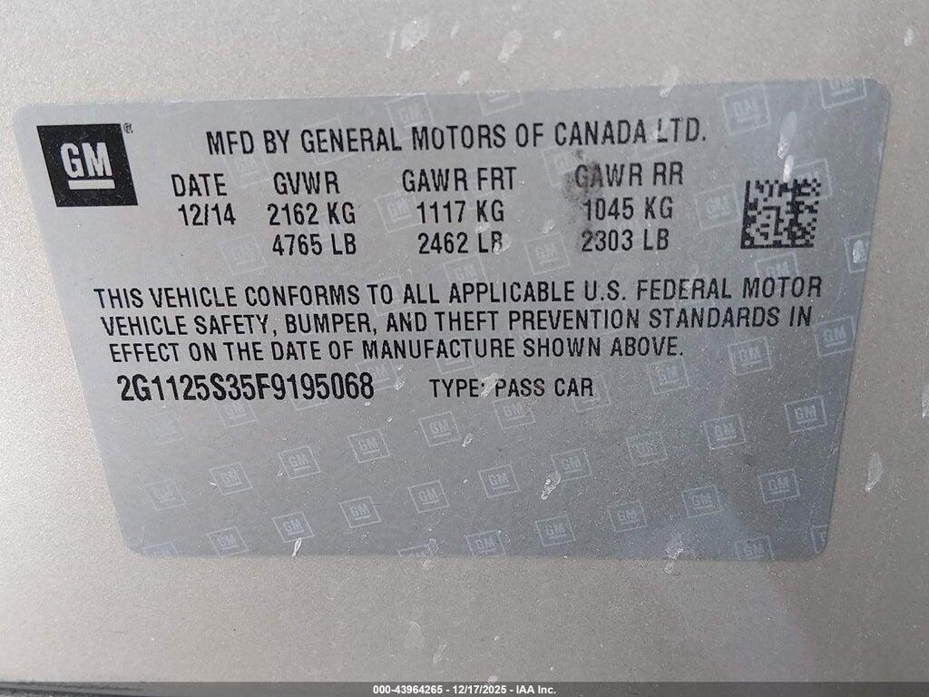 2G1125S35F9195068 2015 CHEVROLET IMPALA photo no. 9