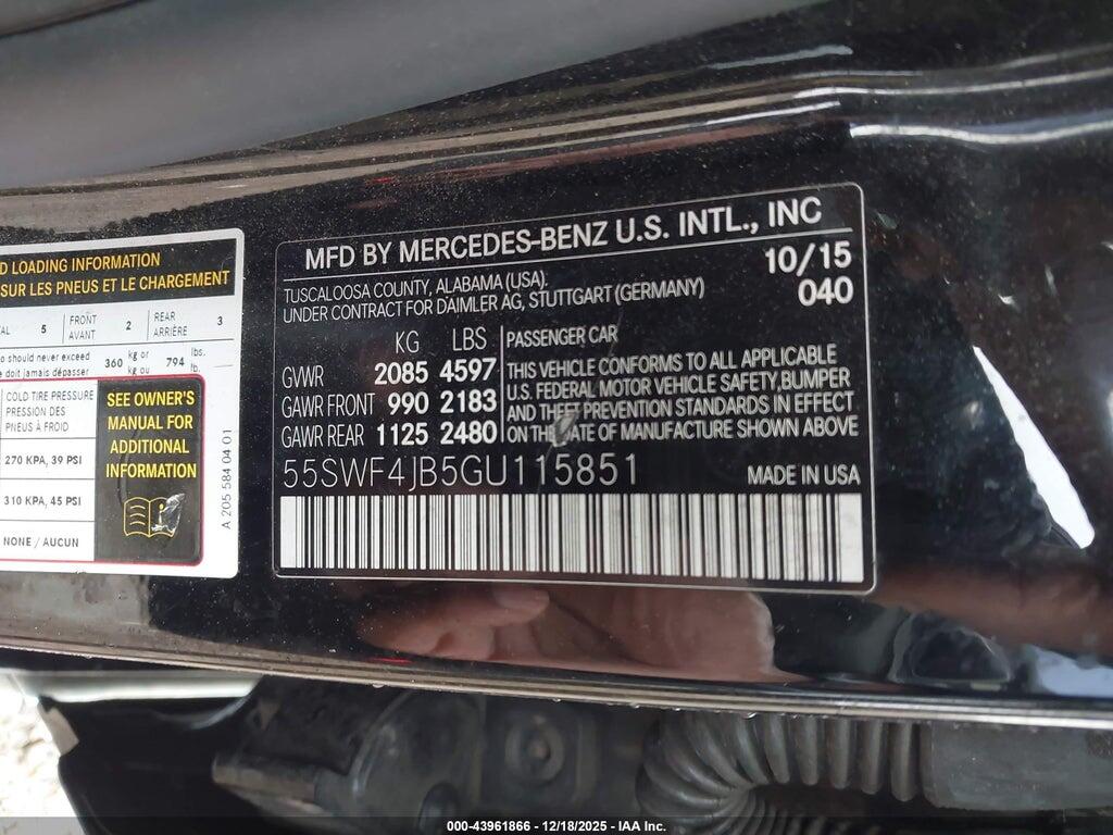 55SWF4JB5GU115851 2016 MERCEDES-BENZ C 300 photo no. 9