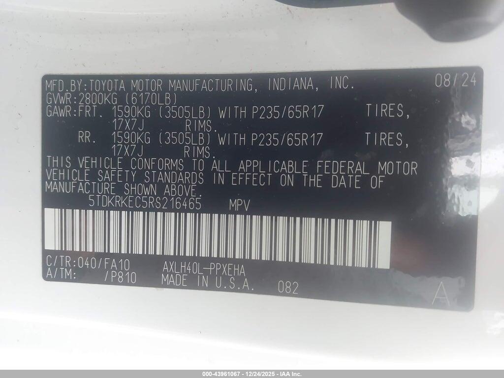 5TDKRKEC5RS216465 2024 TOYOTA SIENNA photo no. 9